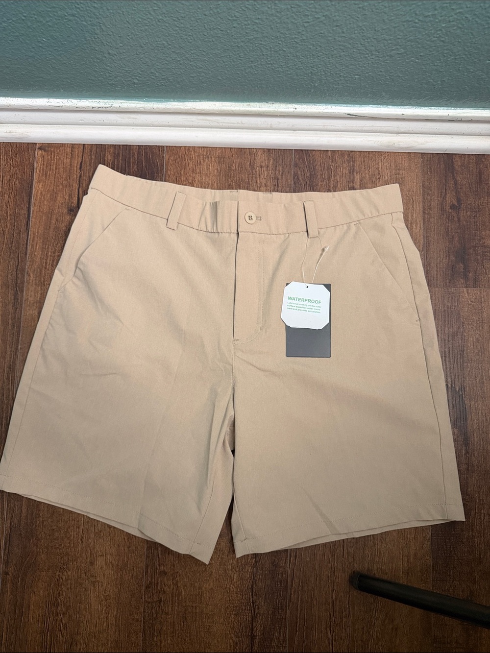 Men's Libin Flat Front Waterproof Shorts — Light Khaki
